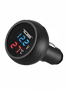 Автомобильное зарядное устройство QC 3.0 с вольтметром и термометром TDS TS-CAU73